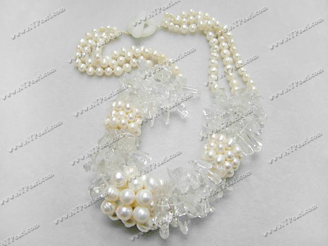 Pearl White cristal colier