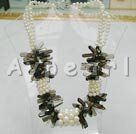 Pearl smoky quartz necklace