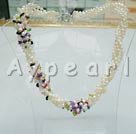 Wholesale Pearl muti-stone necklace