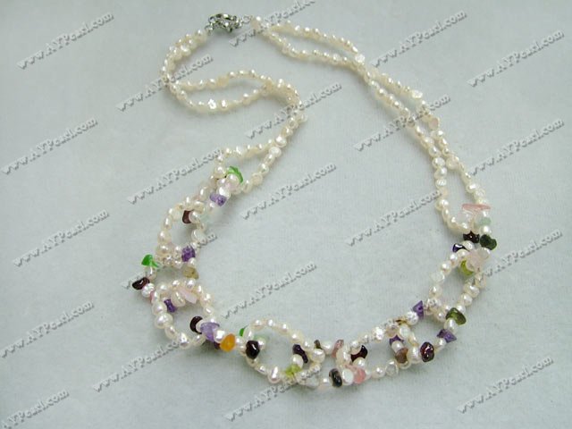 Pearl muti-stone necklace