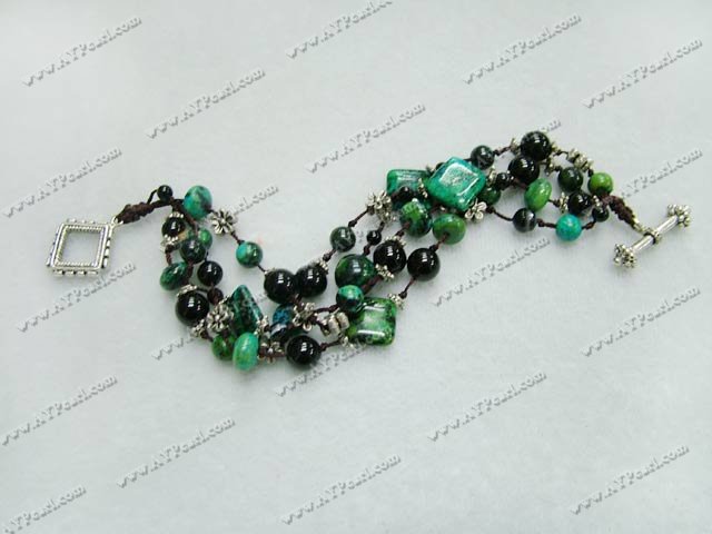 Semi-precious Jewelry Wholesale-Black agate phenix stone necklace