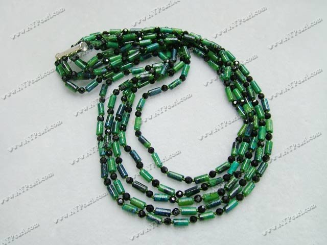 Wholesale Gemstone Jewelry-Phenix stone black crystal necklace