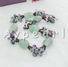 Wholesale Gemstone Jewelry-garnet rainbow fluorite necklace