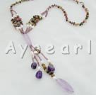 Wholesale Gemstone Jewelry-amethyst tourmaline necklace