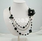 black gem black crystal necklace