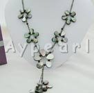 garnet black butterfly shell necklace