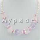 améthyste rose perle collier de quartz