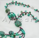 natural turquoise garnet necklace