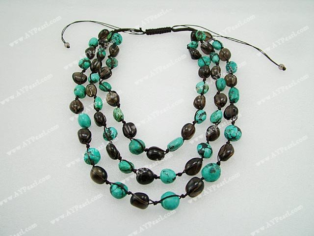 Coral & Turquoise Jewelry-turquoise smoky quartz necklace