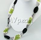 pearl olivine agate necklace