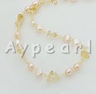 Wholesale pearl yellow crystal necklace