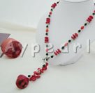 Black crystal coral necklace