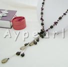 garnet smoky quartz necklace