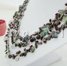 garnet rainbow fluorite necklace