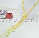 Wholesale pearl lemon yellow crystal necklace