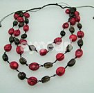 coral smoky quartz necklace