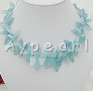 aquamarine leaf necklace