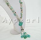 Wholesale Gemstone Jewelry-garnet blue jade white crystal necklace