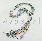 mixed color pearl multi-stone necklace