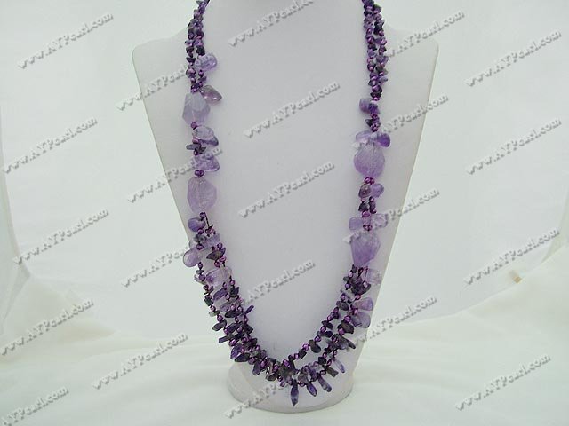 Crystal Jewelry Wholesale-pearl amethyst necklace