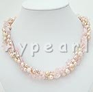 pearl rose quartz necklace