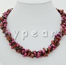 Wholesale pearl red jasper necklace