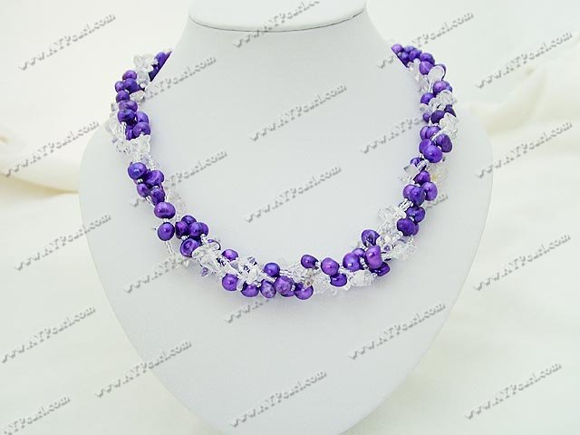 Pearl white crystal necklace
