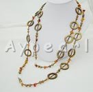 Wholesale pearl shell crystal agate necklace