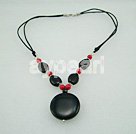 Wholesale blood stone black agate necklace