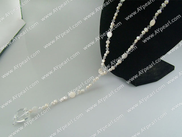 pearl shell handmade crystal necklace