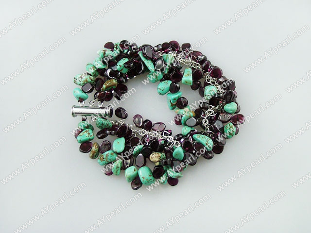 natural turquoise garnet bracelets