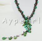 Wholesale natural turquoise garnet necklace