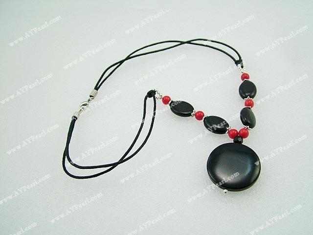 blood stone black agate necklace