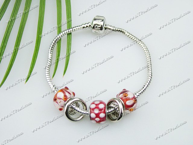 colored glaze rhinestone charm bracelet