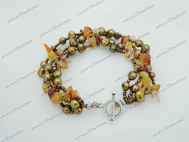 Semi-precious Jewelry Wholesale-pearl agate bracelet