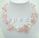 Wholesale pearl rose quartz necklace