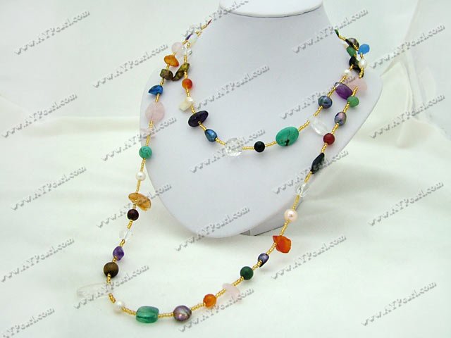 mixte couleur multi pierre en cristal de collier de perle