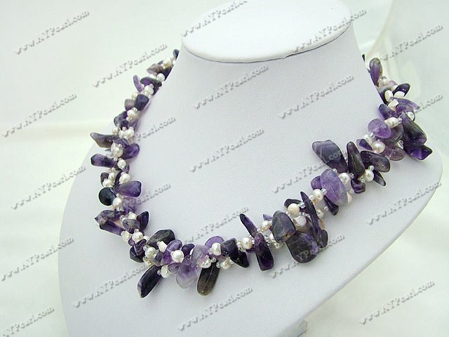 Crystal Jewelry Wholesale-pearl amethyst necklace