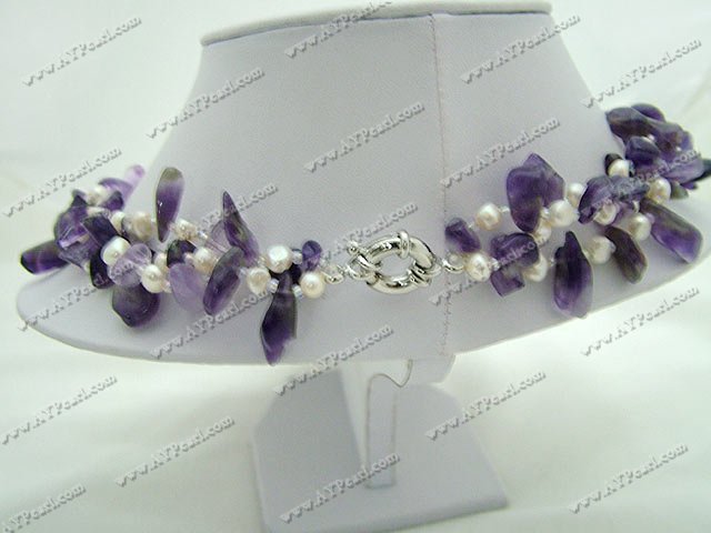 Crystal Jewelry Wholesale-pearl amethyst necklace
