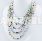 mixed color multi-stone necklace