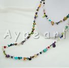 mixed color pearl multi-stone crystal necklace