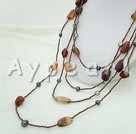 Wholesale Gemstone Jewelry-black pearl agate necklace