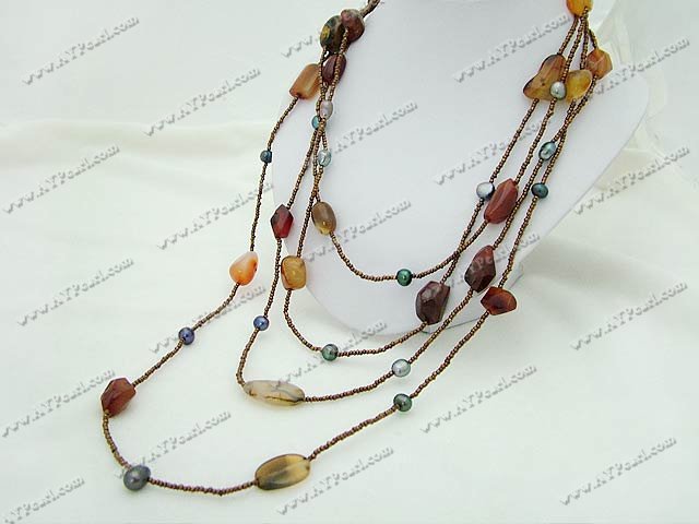 black pearl agate necklace