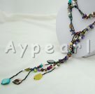 mixed color pearl multi-stone necklace