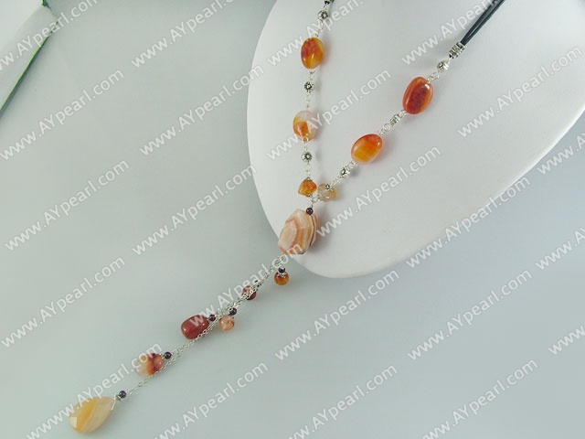 garnet agate necklace