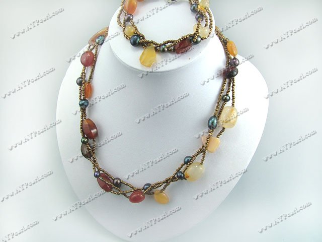 Semi-precious Jewelry Wholesale-agate set
