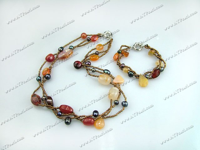 Semi-precious Jewelry Wholesale-agate set