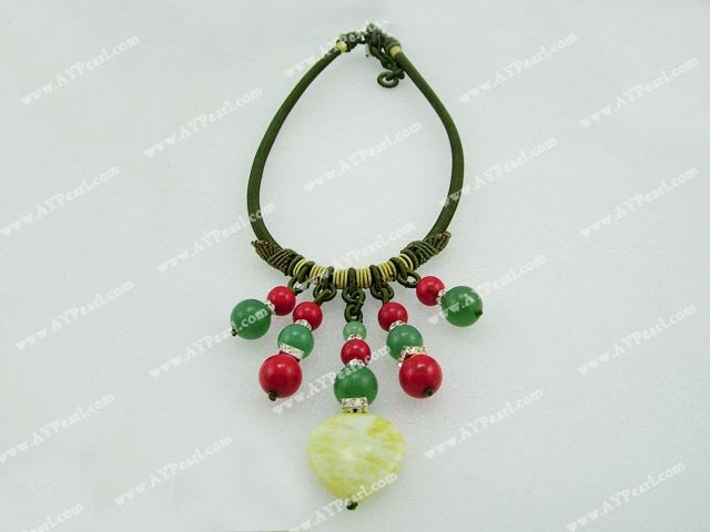 aventurine blood gem necklace