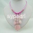 Wholesale Gemstone Necklace-rose quartz necklace