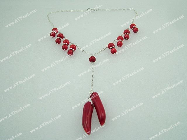 Wholesale Coral Jewelry-coral blood gem necklace